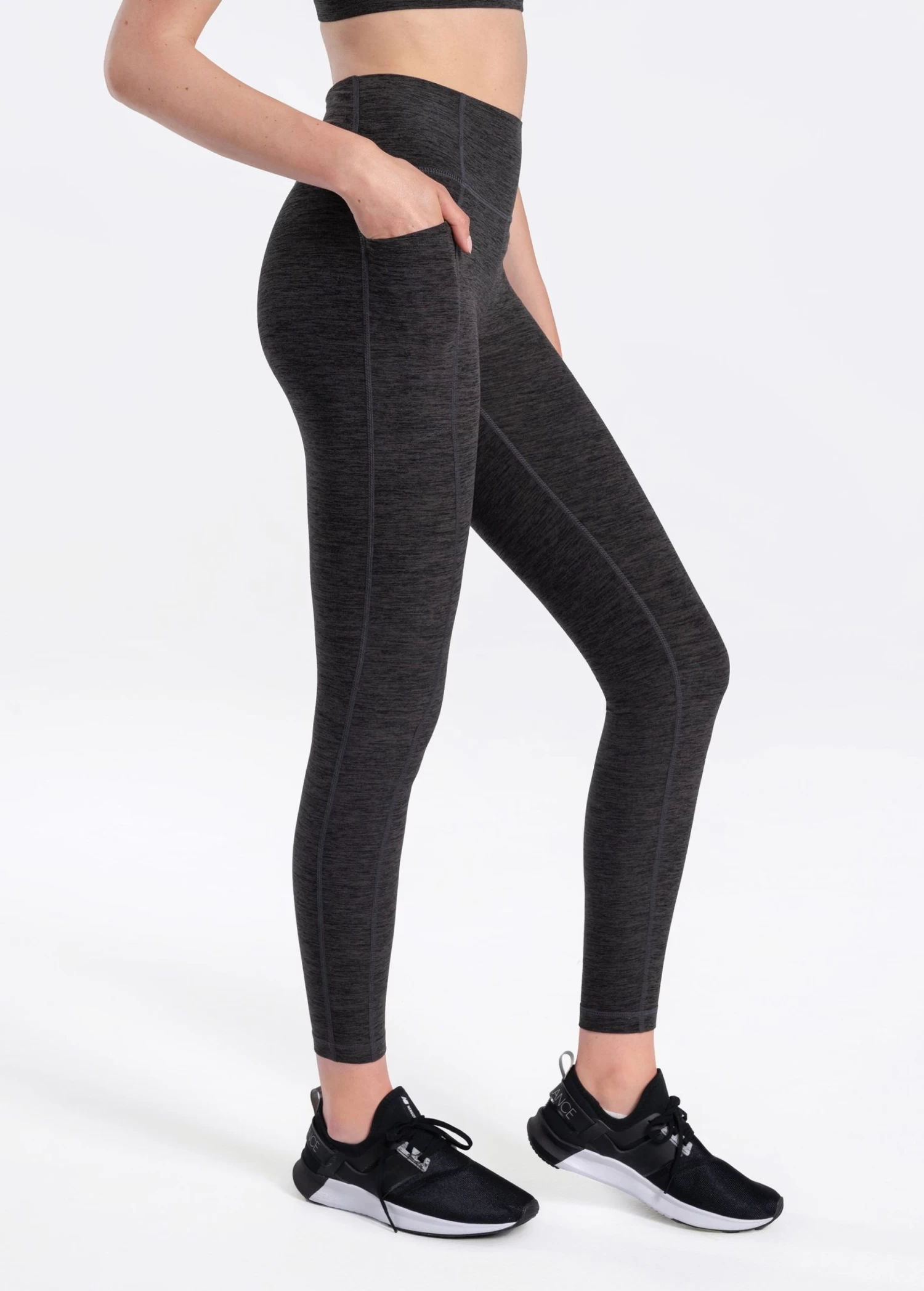 LOLE Half Moon Leggings - Black Heather 4 LOLE Half Moon Leggings - Black Heather - Image 4