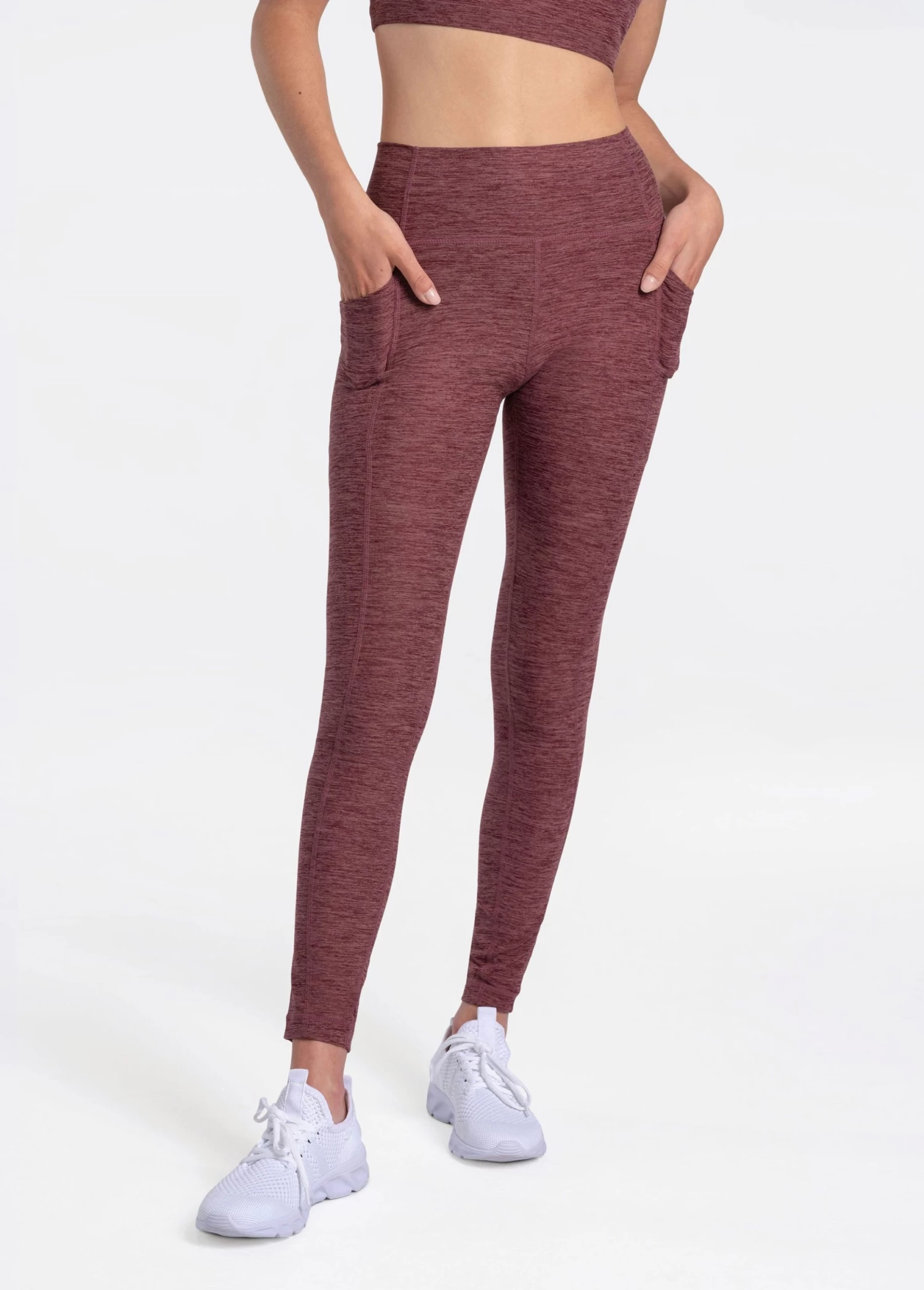LOLE Half Moon Leggings - Plum Heather 2 LOLE Half Moon Leggings - Plum Heather - Image 2