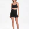 LOLE Half Moon Biker Shorts - Black Heather