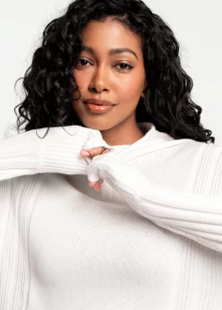 LOLE Vanier Funnel-neck Pullover Sweater - Gardenia -Urban Fit Shop LSW4289 W432 8 1900x scaled