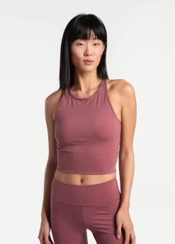 LOLE Comfort Stretch Crop Tank Top - Thistle