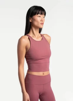 LOLE Comfort Stretch Crop Tank Top - Thistle -Urban Fit Shop LSW4311 P706 3 1900x scaled