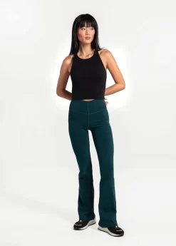 LOLE Organic Cotton Bootleg Pants - Emerald