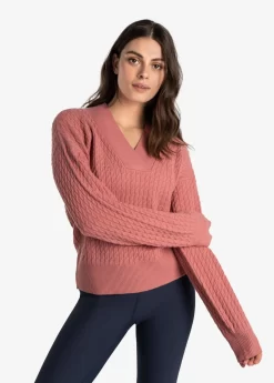 LOLE Camille V-Neck Sweater - Peony Heather
