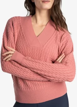 LOLE Camille V-Neck Sweater - Peony Heather -Urban Fit Shop LSW4354 K770 4 1900x scaled