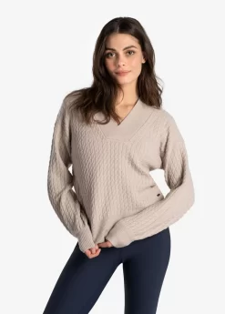 LOLE Camille V-Neck Sweater - Abalone Heather