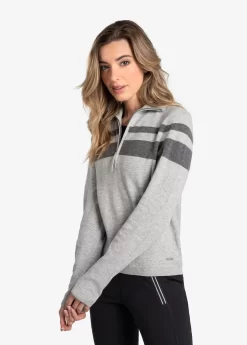 LOLE Eco Wool Turtle Neck Pullover - Light Grey Heather