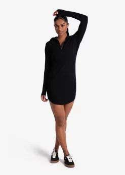 LOLE Traverse 1/2 Zip Dress - Black -Urban Fit Shop LSW4370 N415 5 1900x scaled