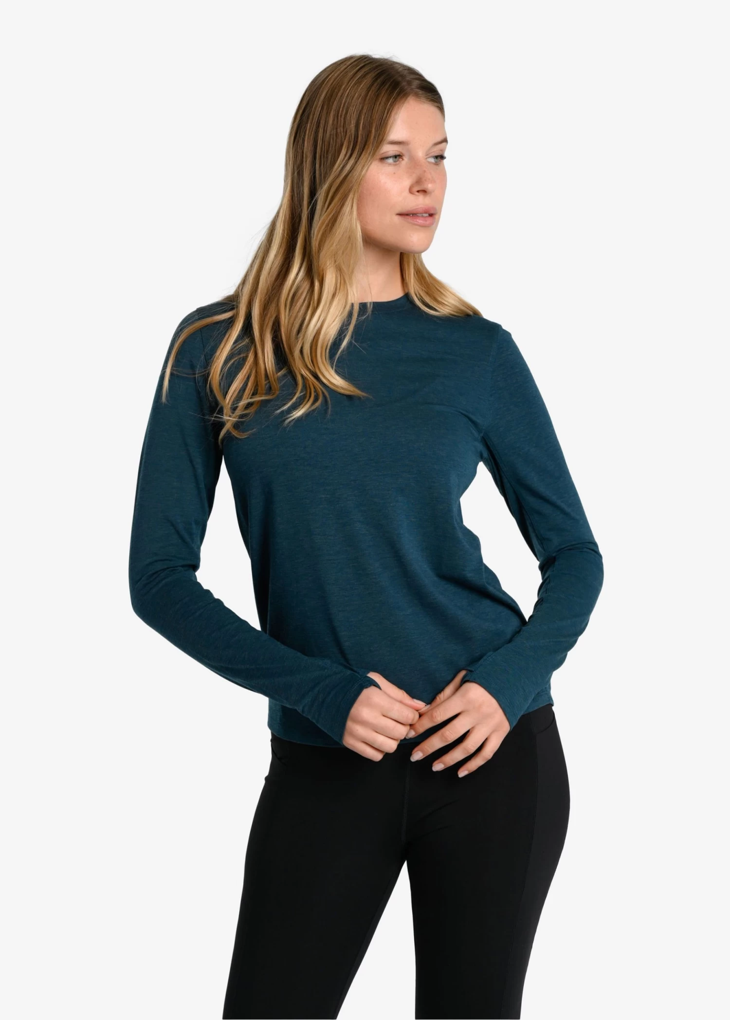 LOLE Performance Wool Moisture-wicking Long Sleeve - Fjord Blue 2 LOLE Performance Wool Moisture-wicking Long Sleeve - Fjord Blue - Image 2