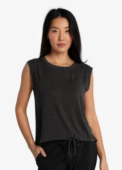 LOLE Elisia Short Sleeve Shirt - Black Heather -Urban Fit Shop LSW4498 N134 4 1900x scaled