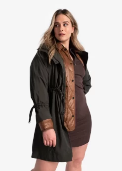 LOLE Piper Oversized Rain Jacket - Olive -Urban Fit Shop LUW0870 BB03 7 1900x scaled