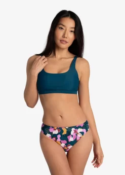 LOLE Wave Bralette Bikini Top - Fjord Blue