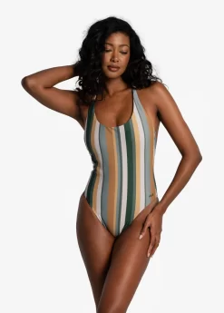 LOLE Soleil One Piece Swimsuit - Rio Stripe Marlin Blue