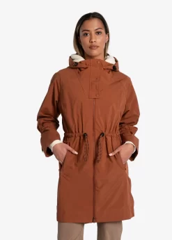 LOLE Piper Oversized Rain Jacket - Rust